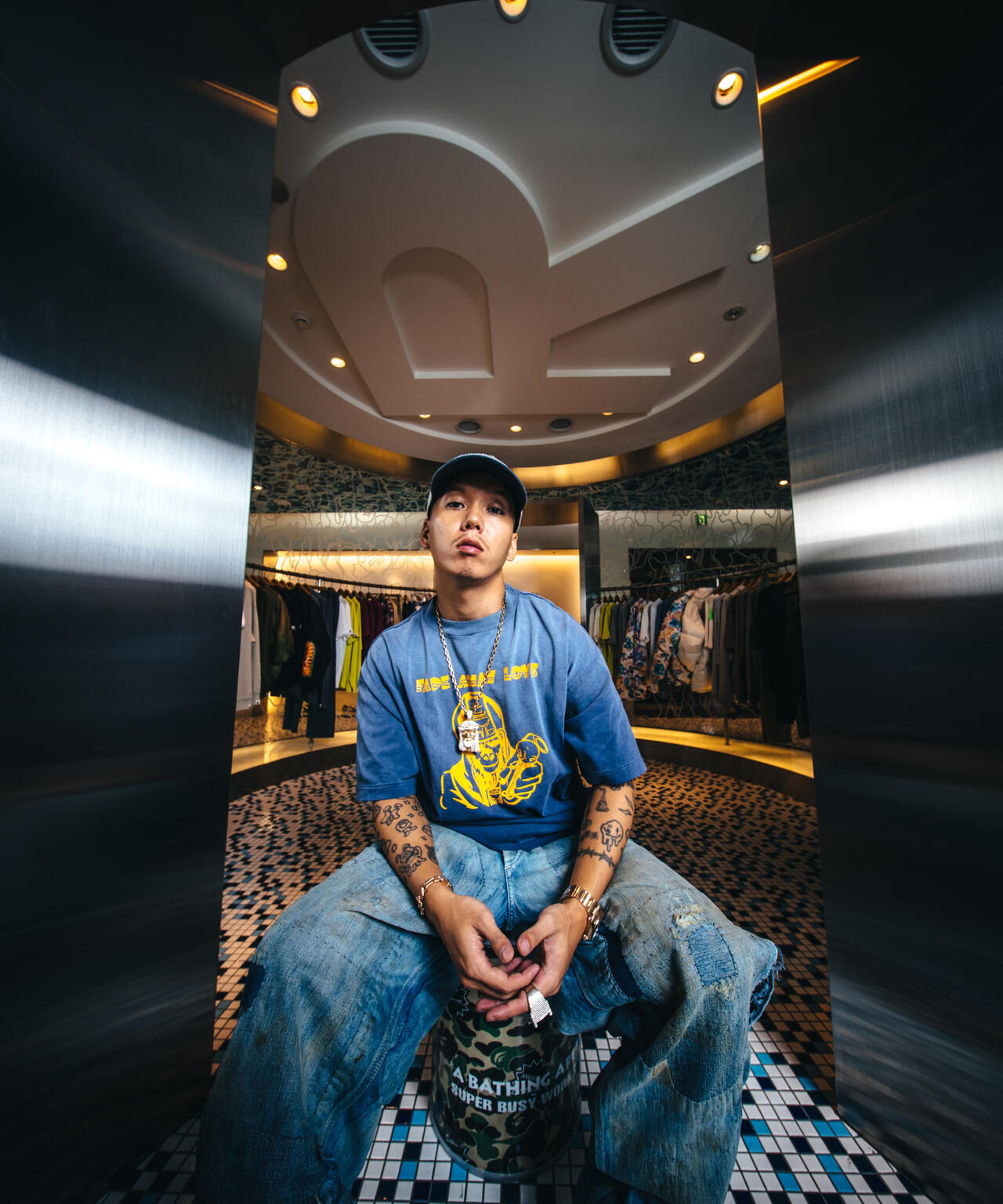 SAINT MICHAEL/セントマイケル/BAPE_SS T-SHIRT/FADE AWAY LV