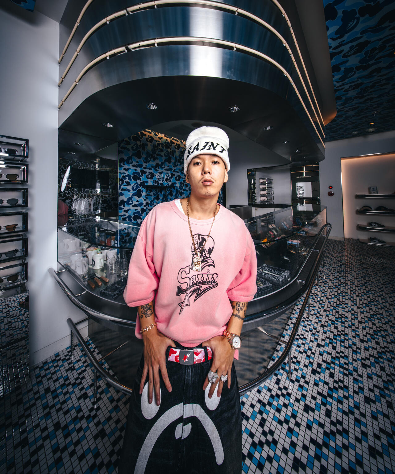 SAINT MICHAEL/セントマイケル/BAPE_SS CRW N SWT/SNT STAR