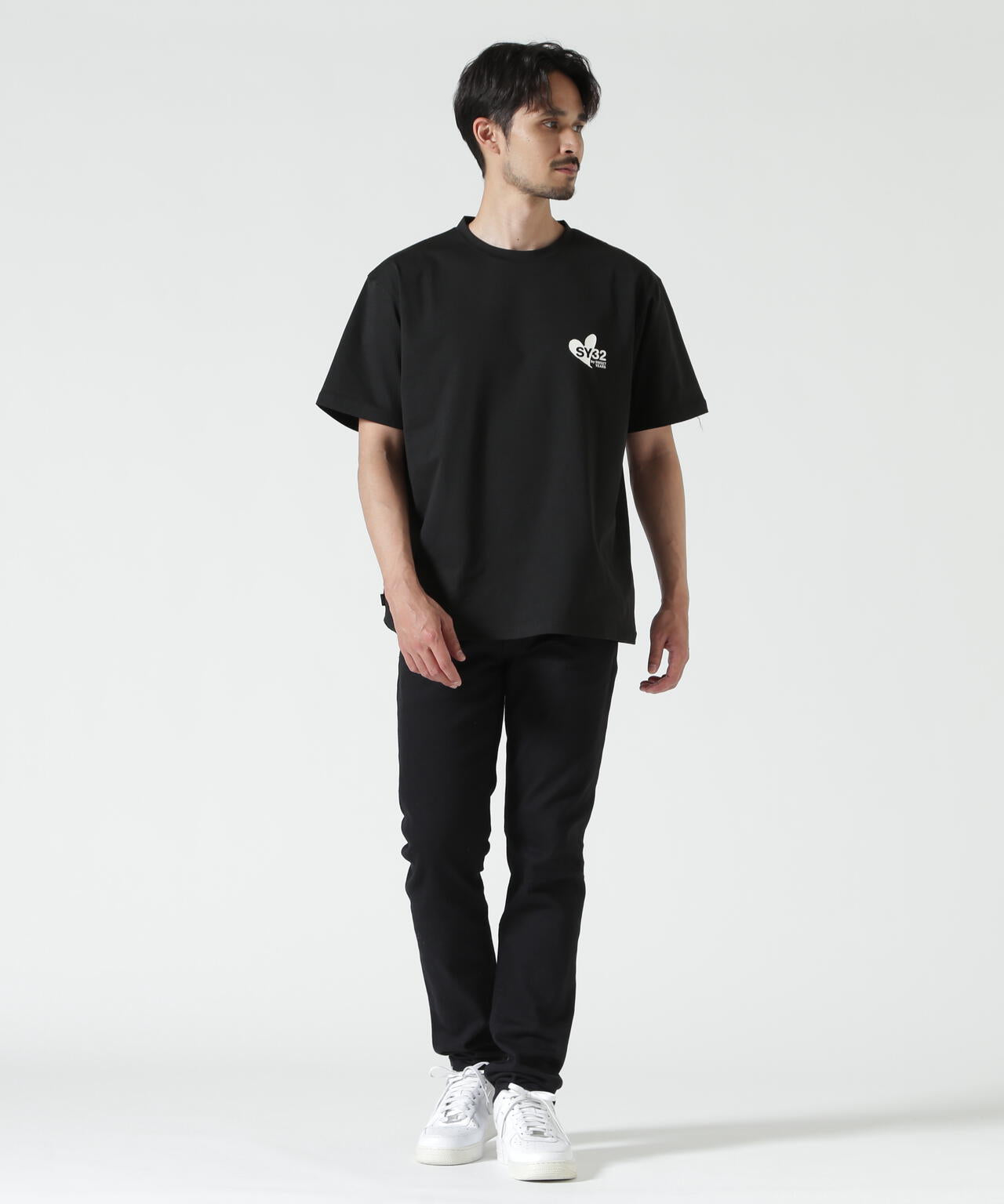 SY32 by SWEET YEARS/HEART MIX LOGO TEE