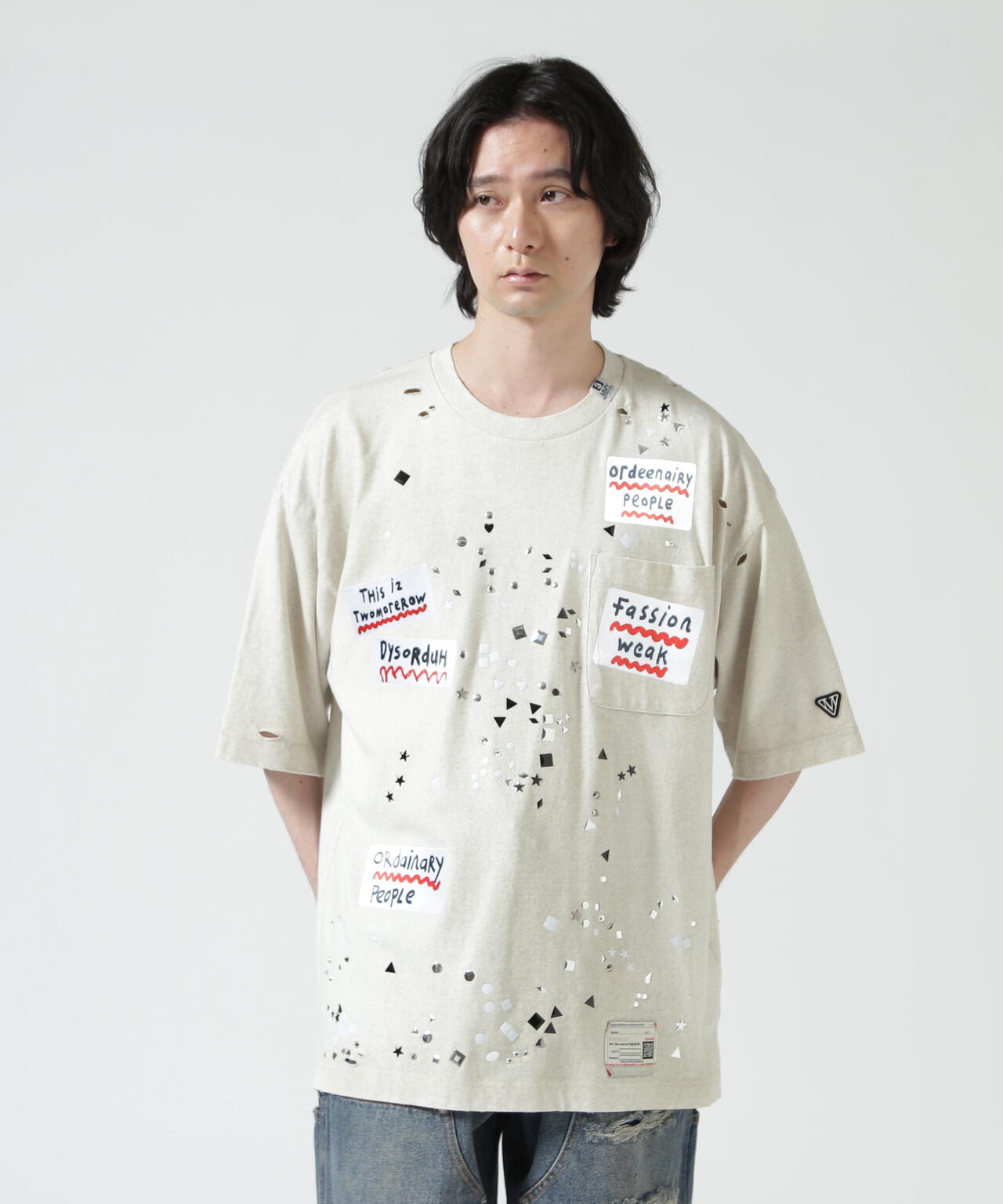 Maison MIHARAYASUHIRO/メゾン ミハラヤスヒロ/EMBELLISHED STICKER TEE