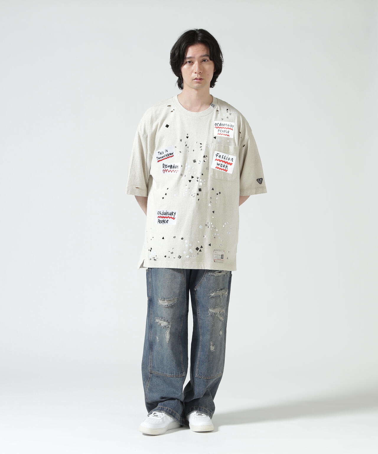 Maison MIHARAYASUHIRO/メゾン ミハラヤスヒロ/EMBELLISHED STICKER TEE