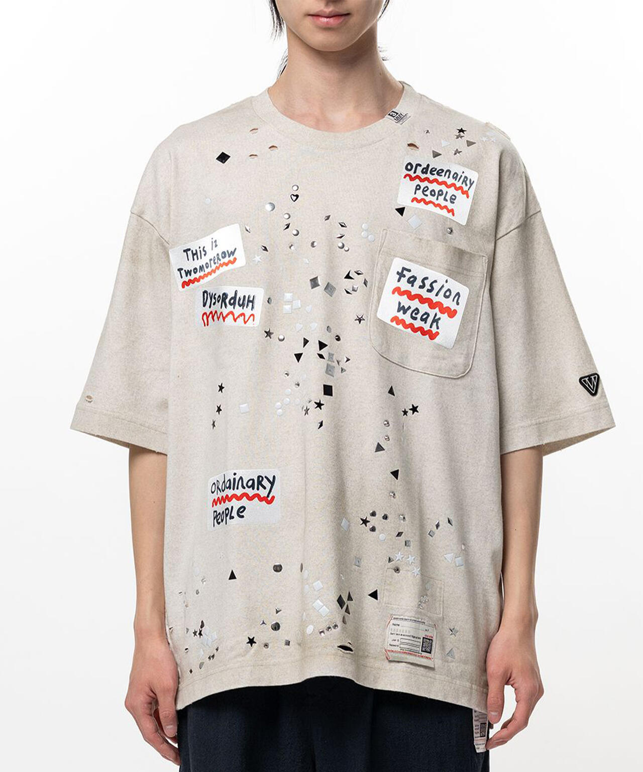 Maison MIHARAYASUHIRO/メゾン ミハラヤスヒロ/EMBELLISHED STICKER TEE