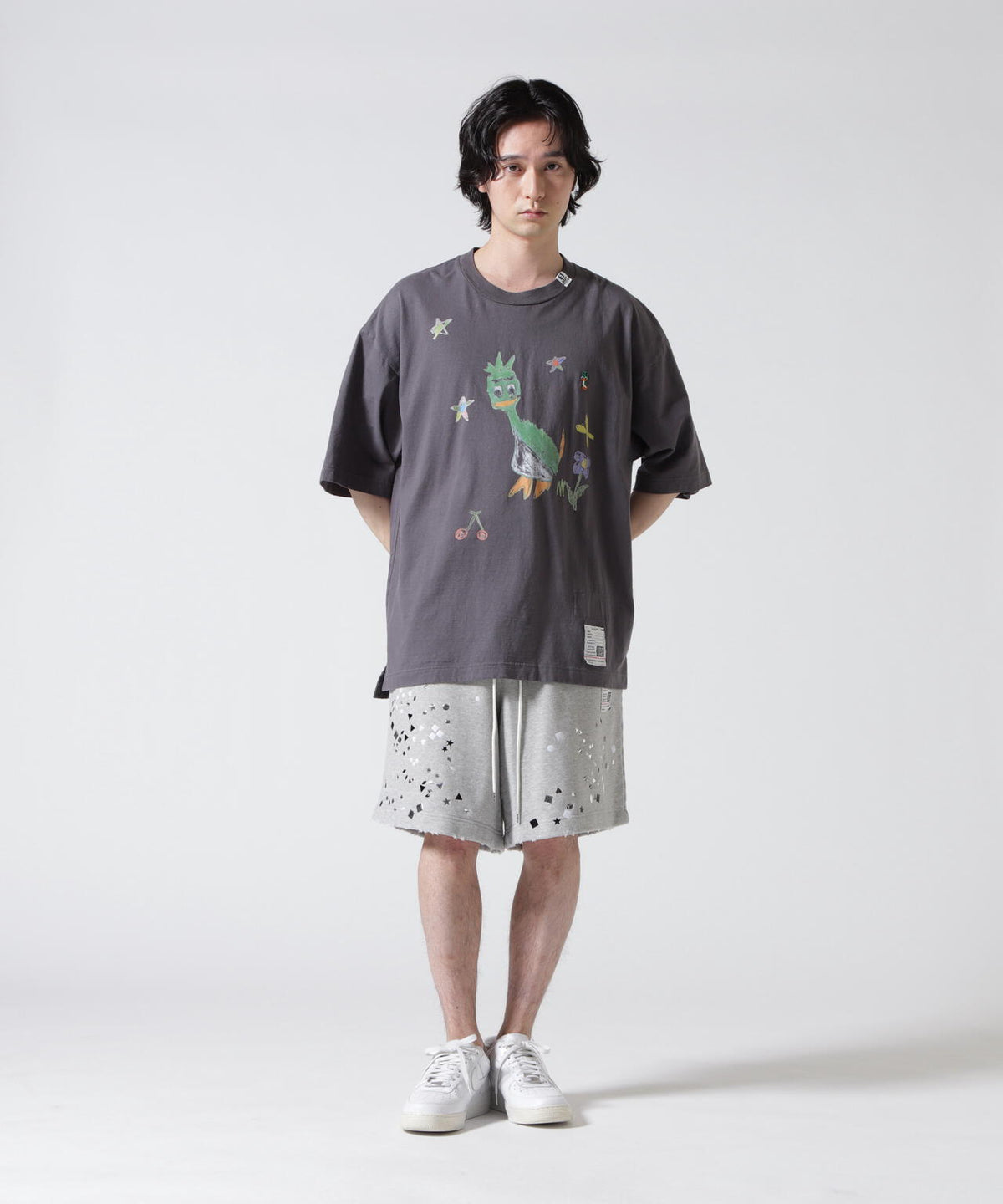 Maison MIHARAYASUHIRO/メゾン ミハラヤスヒロ/LEON KIDS DOODLE TEE/BLACK