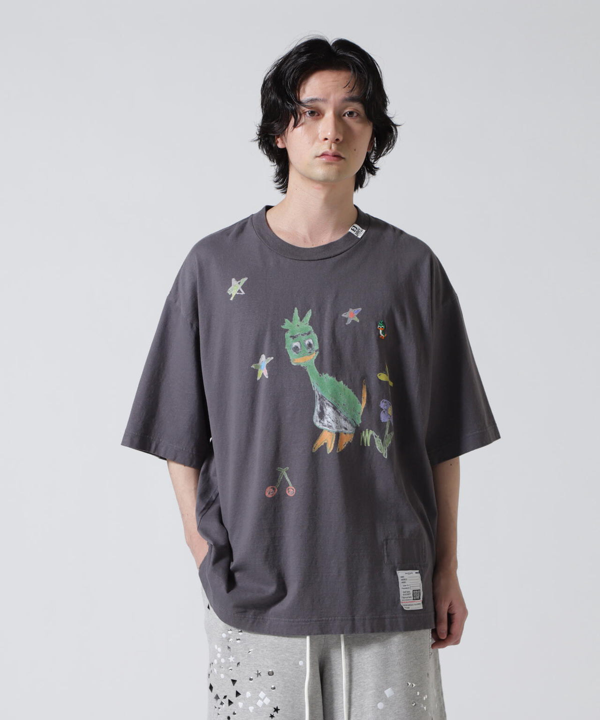 Maison MIHARAYASUHIRO/メゾン ミハラヤスヒロ/LEON KIDS DOODLE TEE/BLACK