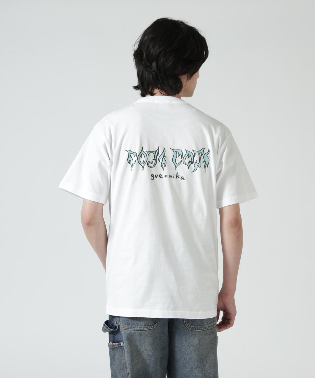 guernika/ゲルニカ/Drooping COJI-COJI Thumb Doll Spray T-shirt / White