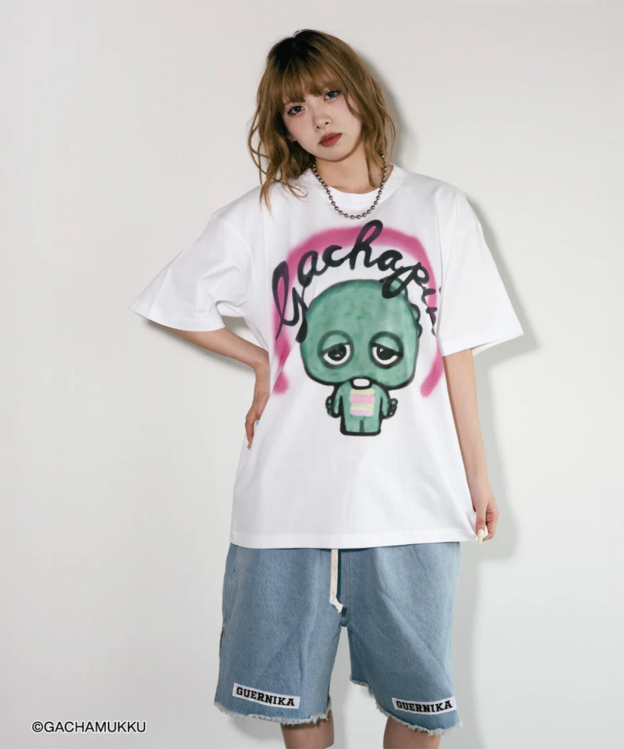 guernika/ゲルニカ/GACHAPIN Thumb Doll Spray T-Shirt