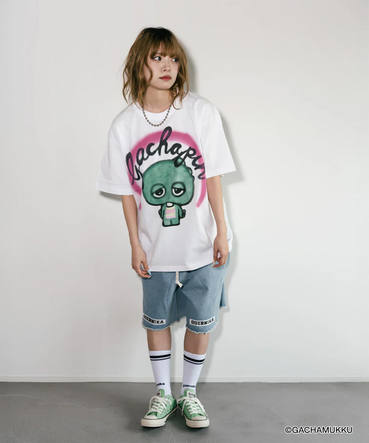 guernika/ゲルニカ/GACHAPIN Thumb Doll Spray T-Shirt