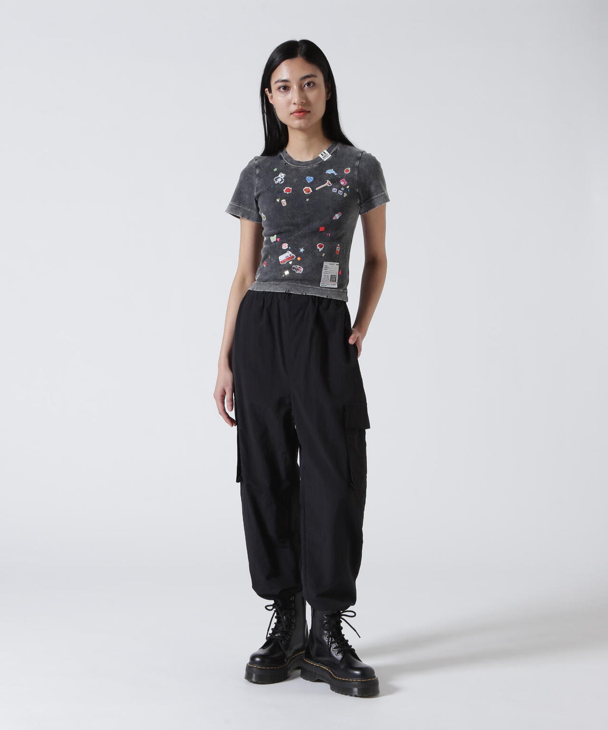 Maison MIHARAYASUHIRO/メゾン ミハラヤスヒロ/Kids Sticker Bleached Mini T-shirt