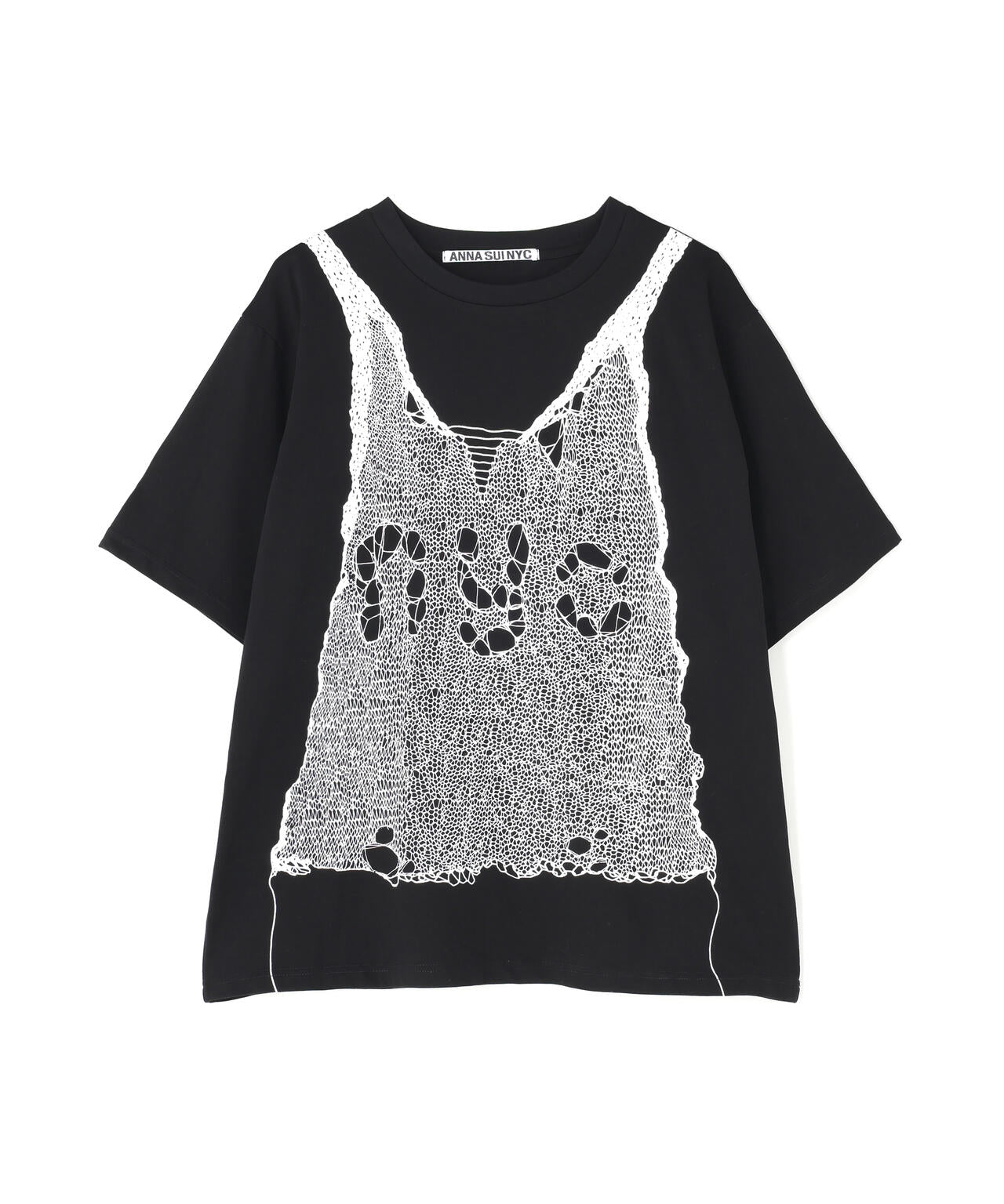 anna sui nyc/アナ スイ エヌワイシー/トロンプルイユプリントビッグTシャツ