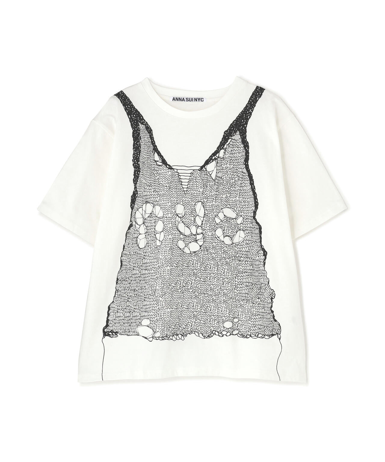 anna sui nyc/アナ スイ エヌワイシー/トロンプルイユプリントビッグTシャツ