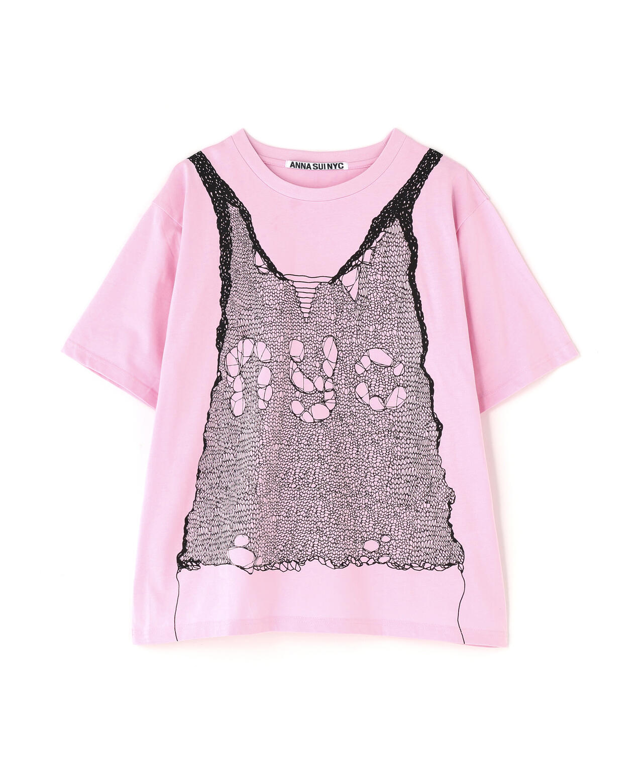 anna sui nyc/アナ スイ エヌワイシー/トロンプルイユプリントビッグTシャツ