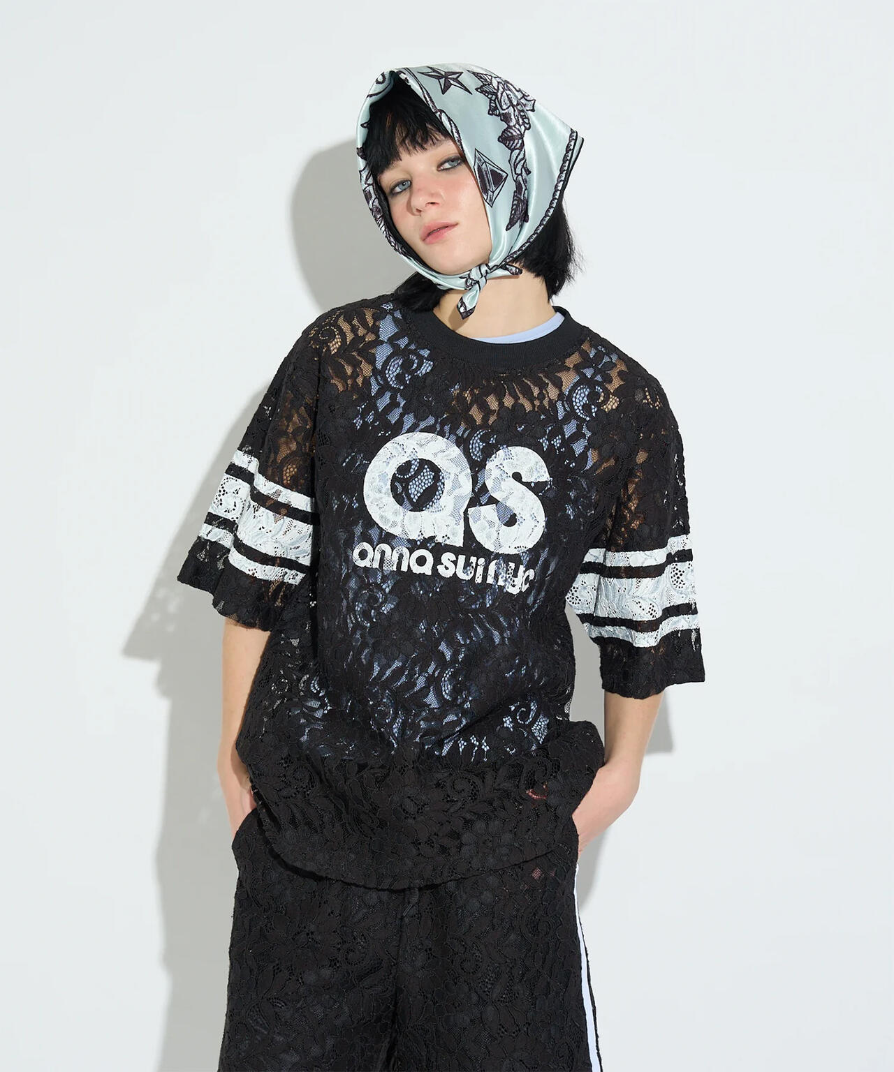 anna sui nyc/アナ スイ エヌワイシー/レースロゴTシャツ