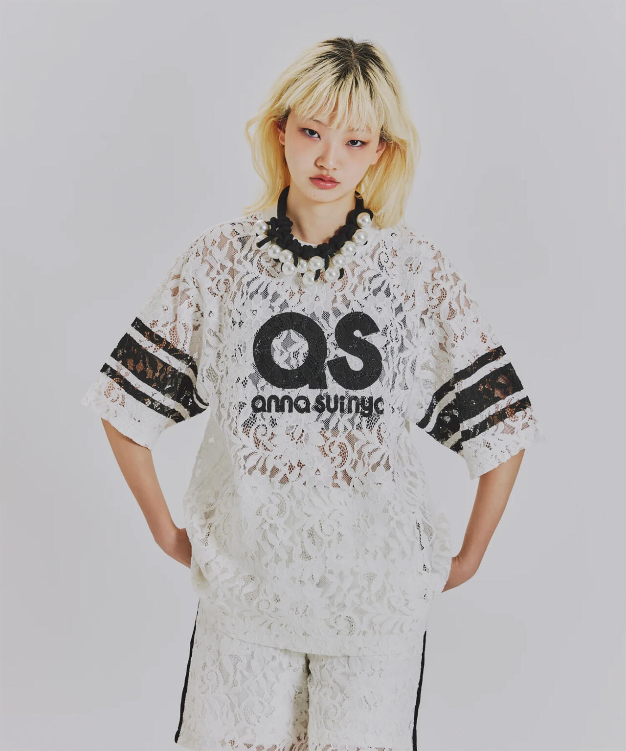anna sui nyc/アナ スイ エヌワイシー/レースロゴTシャツ
