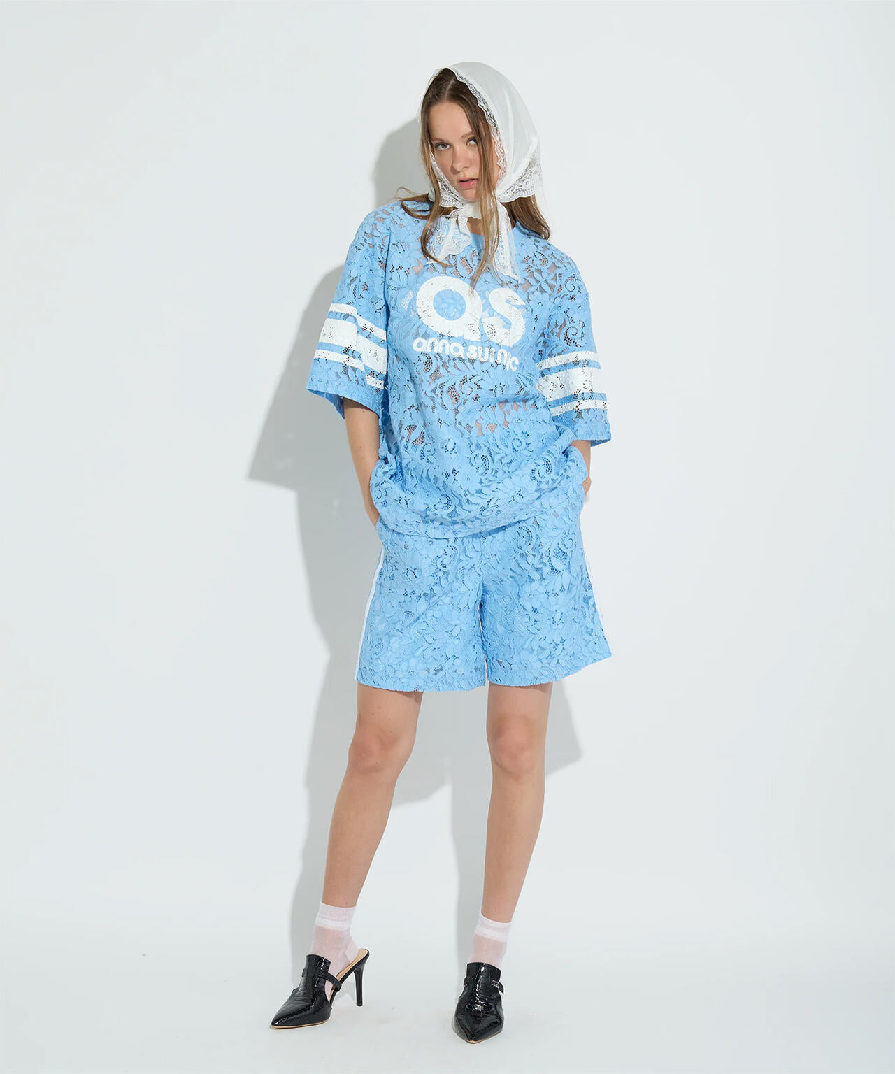 anna sui nyc/アナ スイ エヌワイシー/レースロゴTシャツ