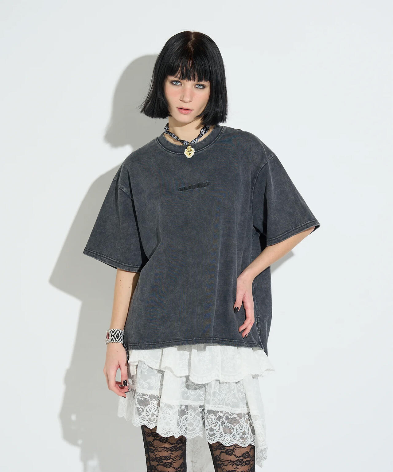 anna sui nyc/アナ スイ エヌワイシー/ラメロゴTシャツ