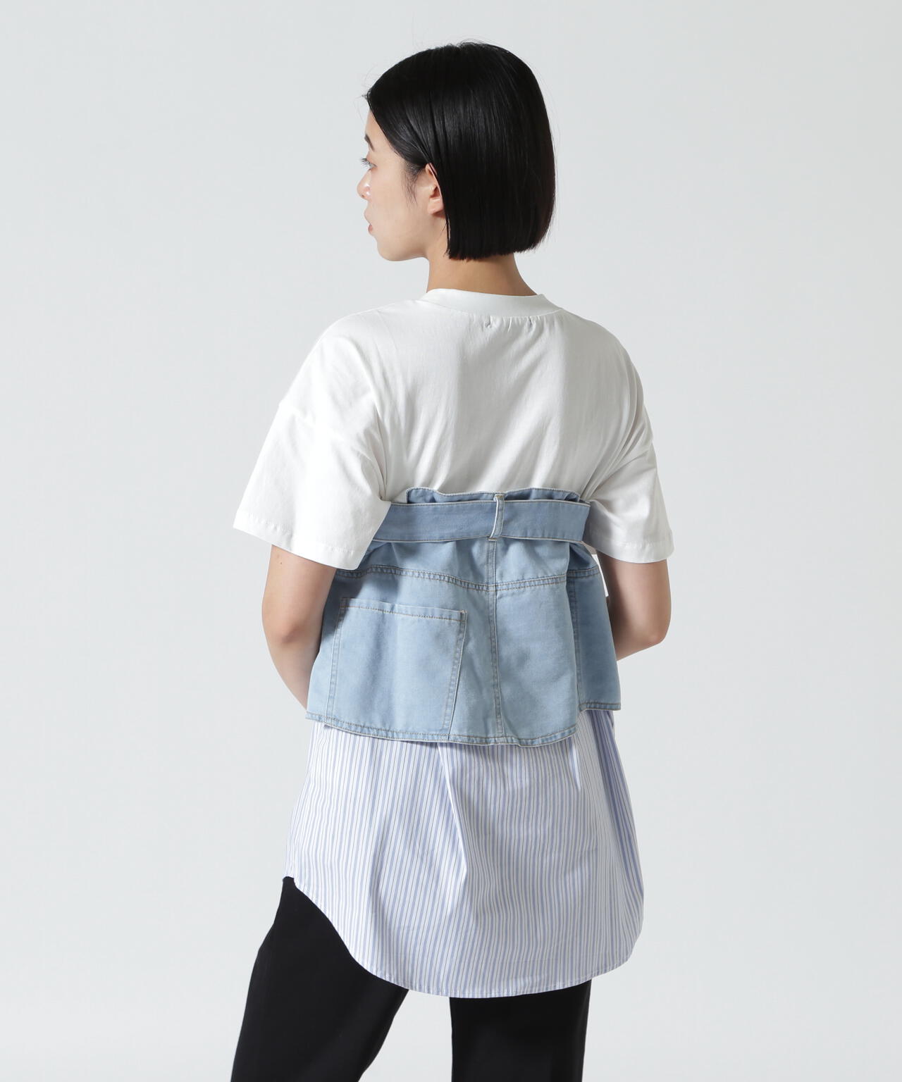 AULA AILA/アウラアイラ/別注デニムシャツレイヤードデザインTシャツ