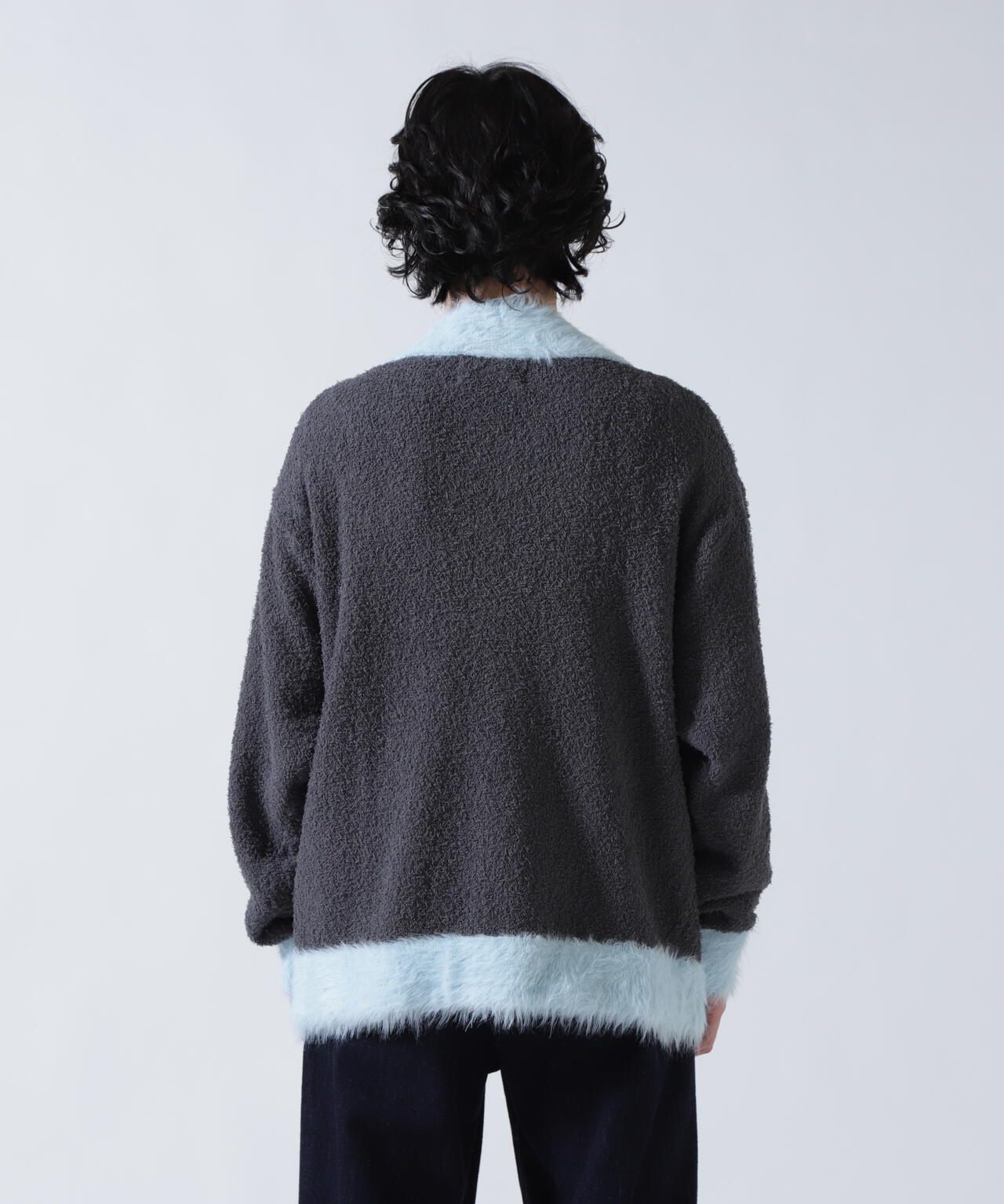 amok /アモク/COLLARLESS KNIT JACKET