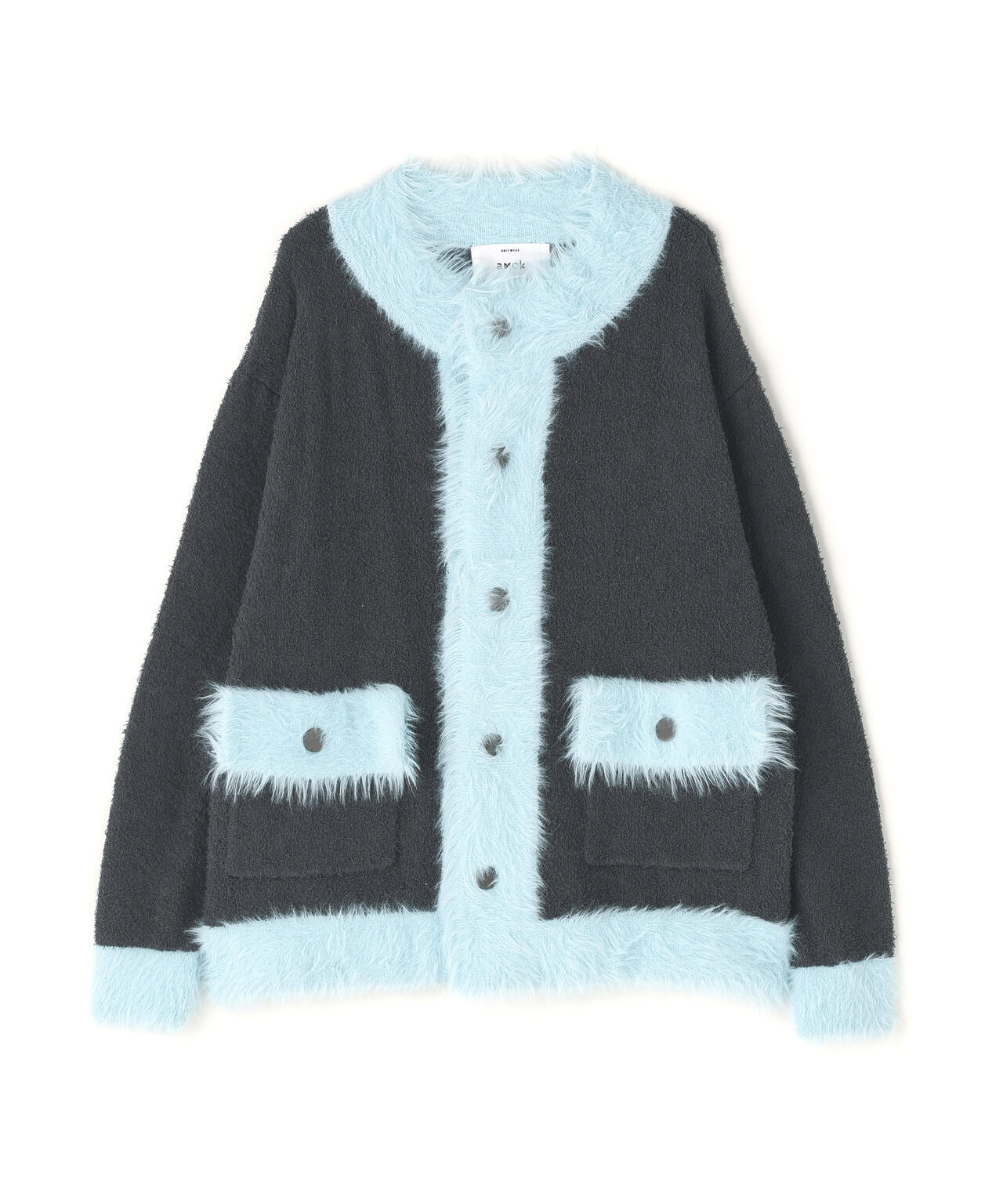amok /アモク/COLLARLESS KNIT JACKET