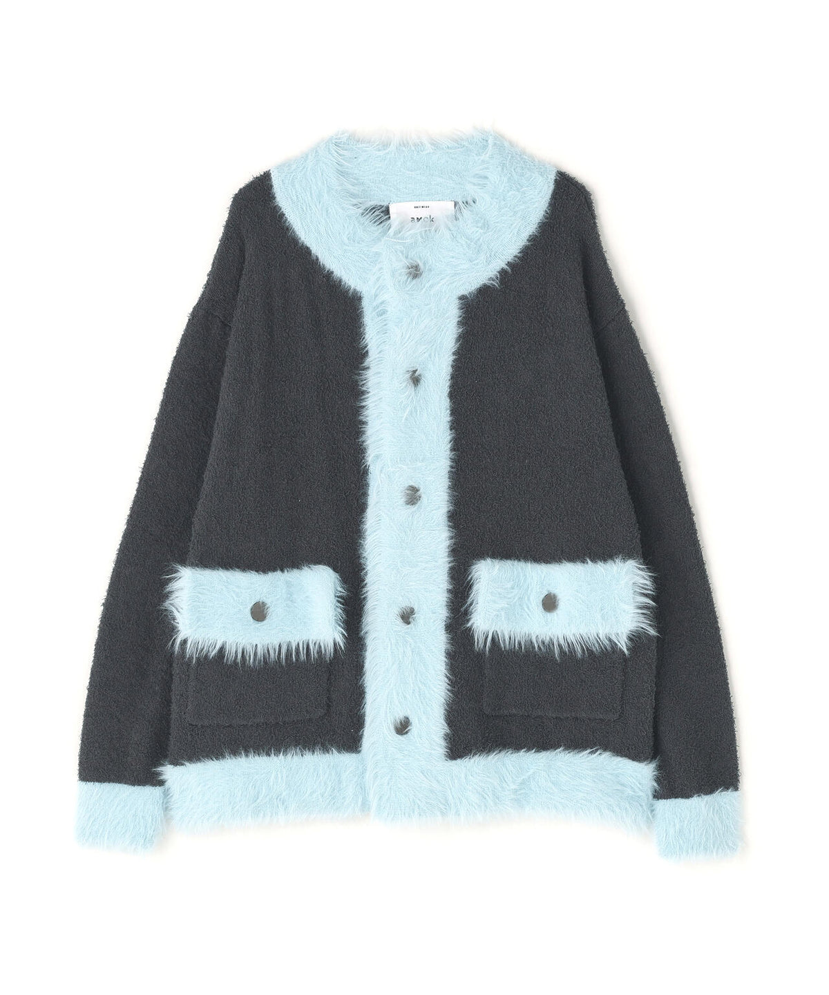 amok /アモク/COLLARLESS KNIT JACKET