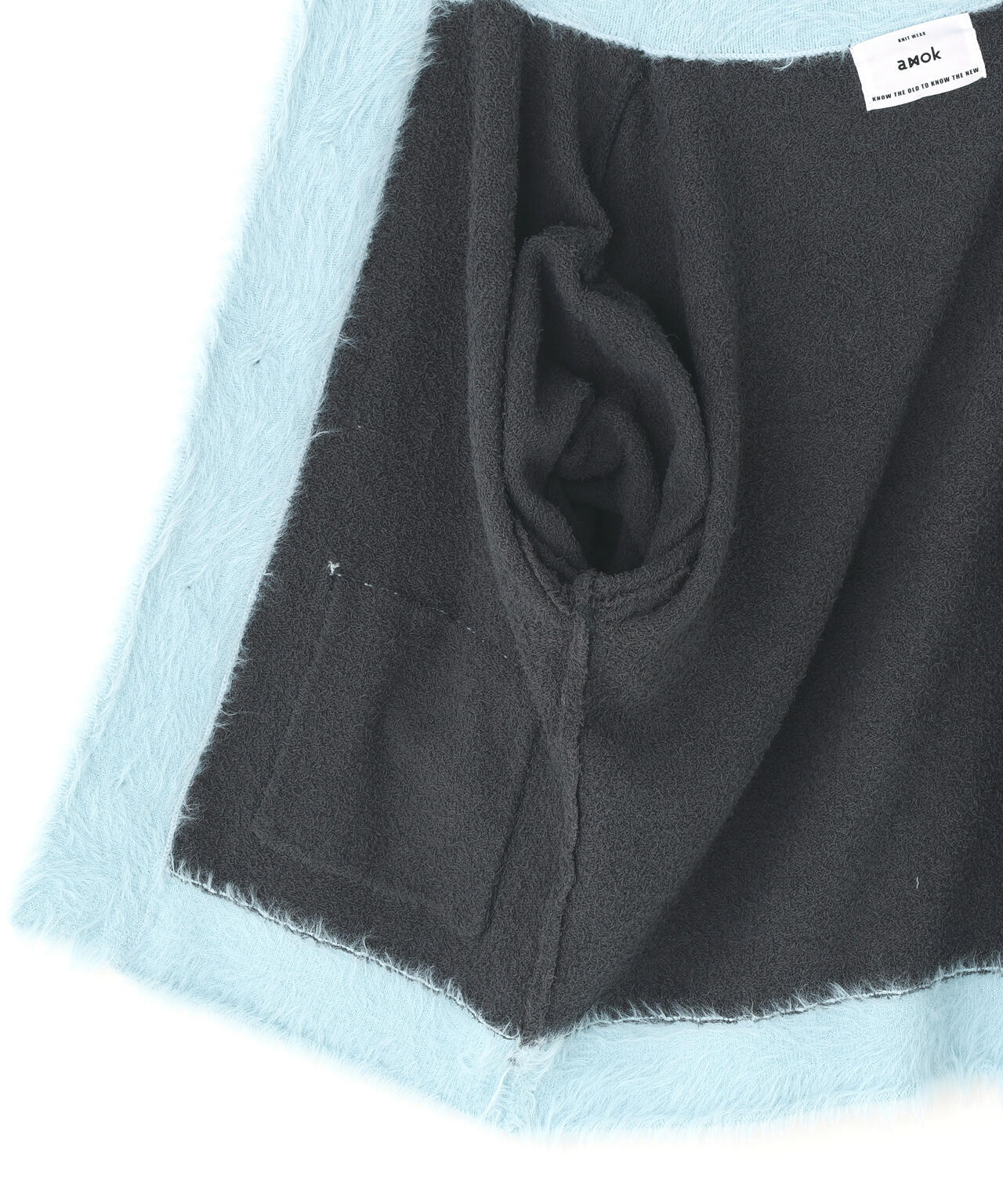 amok /アモク/COLLARLESS KNIT JACKET