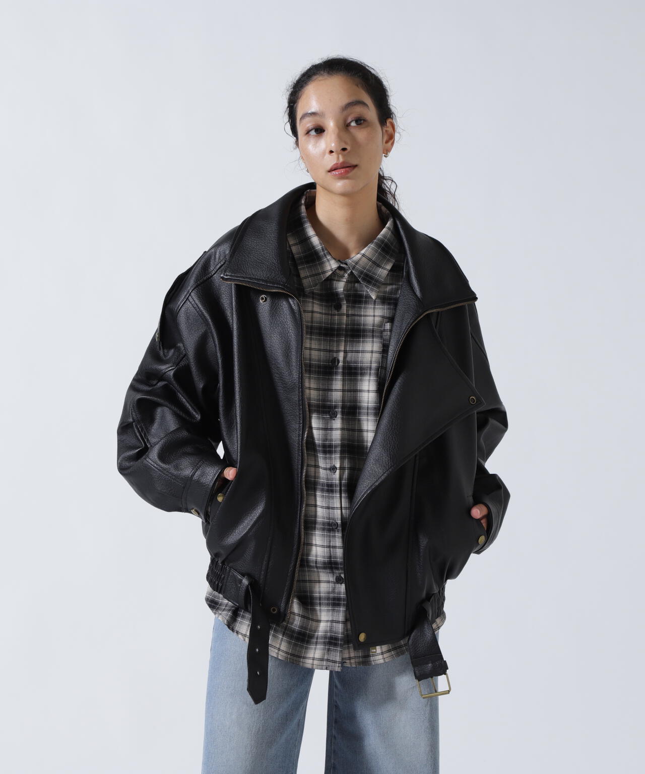 MITSUKI/ミツキ/フェイクレザーオーバージャケット