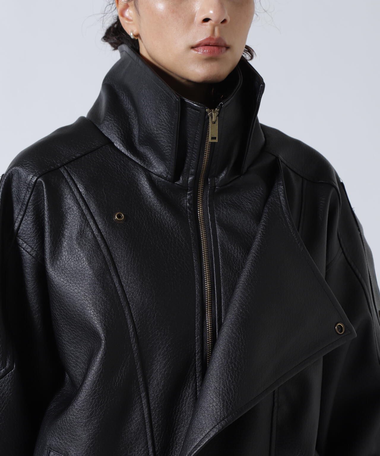 MITSUKI/ミツキ/フェイクレザーオーバージャケット