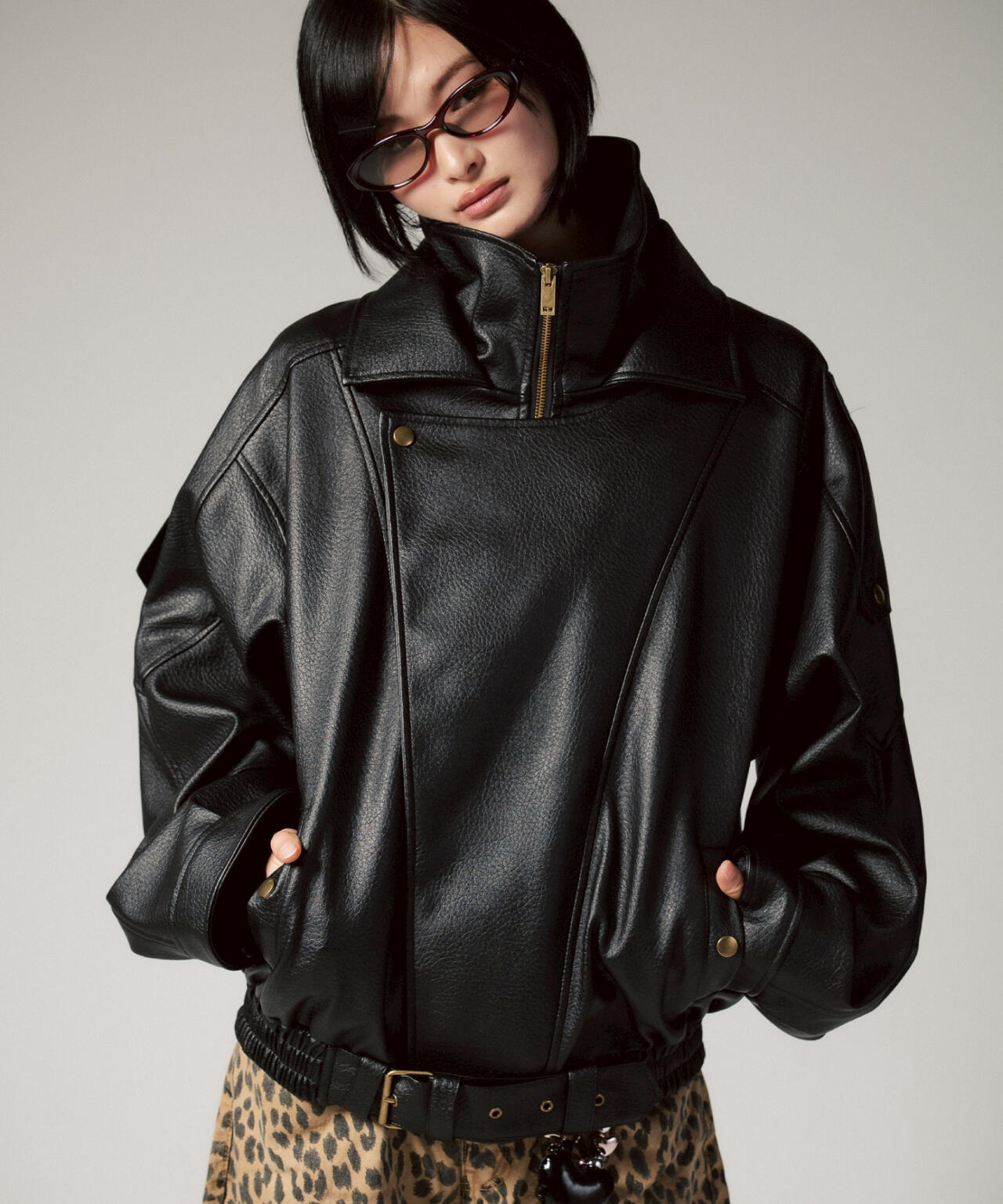 MITSUKI/ミツキ/フェイクレザーオーバージャケット