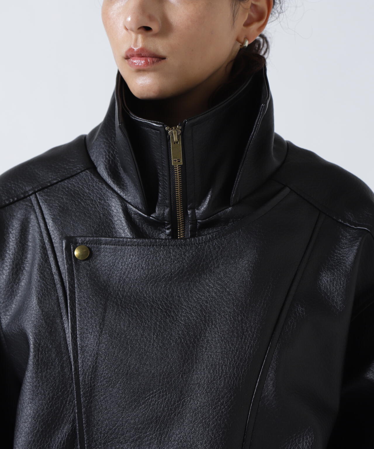 MITSUKI/ミツキ/フェイクレザーオーバージャケット