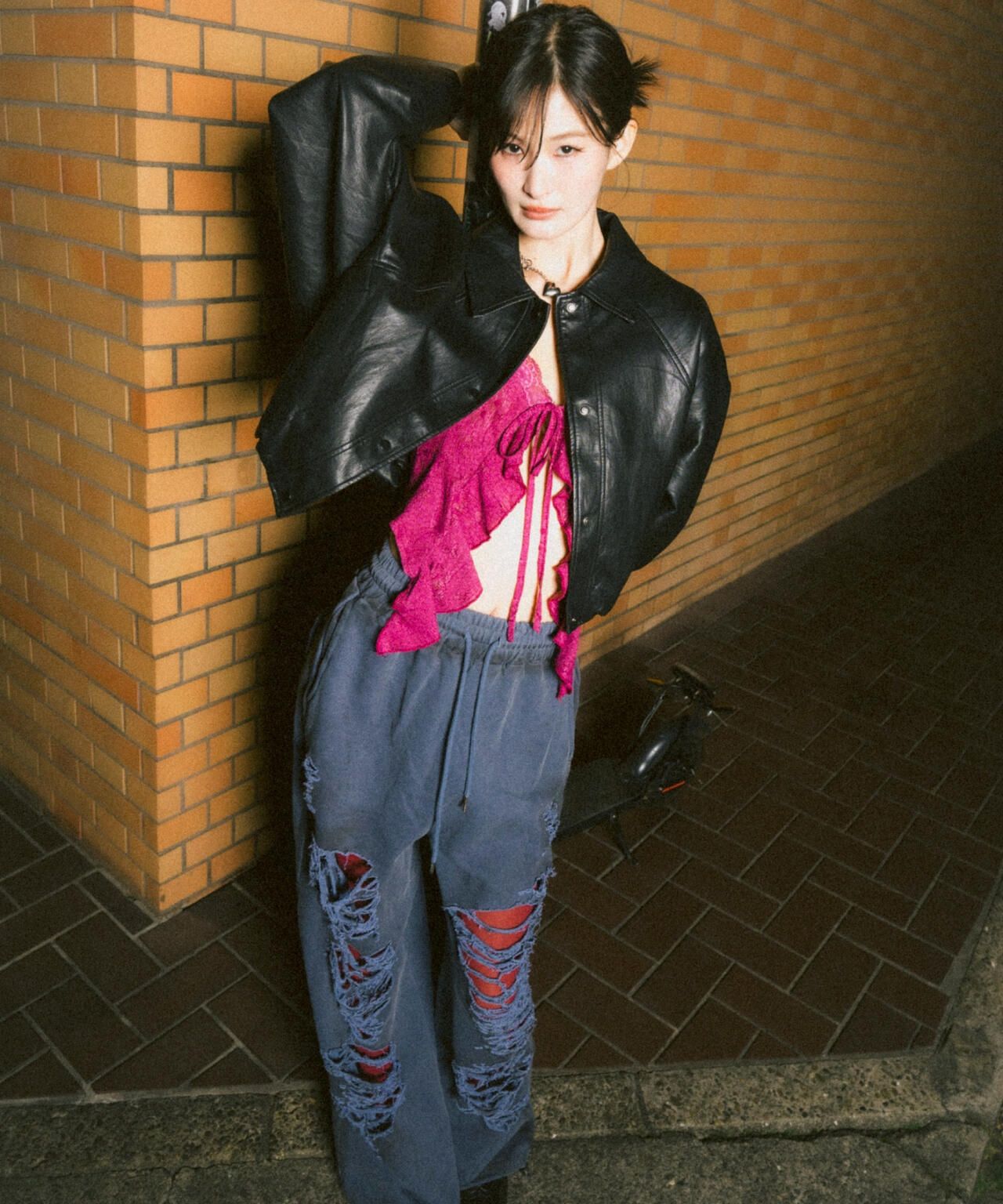 MITSUKI/ミツキ/シングルショートフェイクレザージャケット