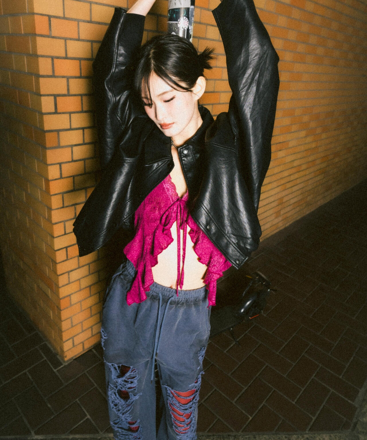 MITSUKI/ミツキ/シングルショートフェイクレザージャケット