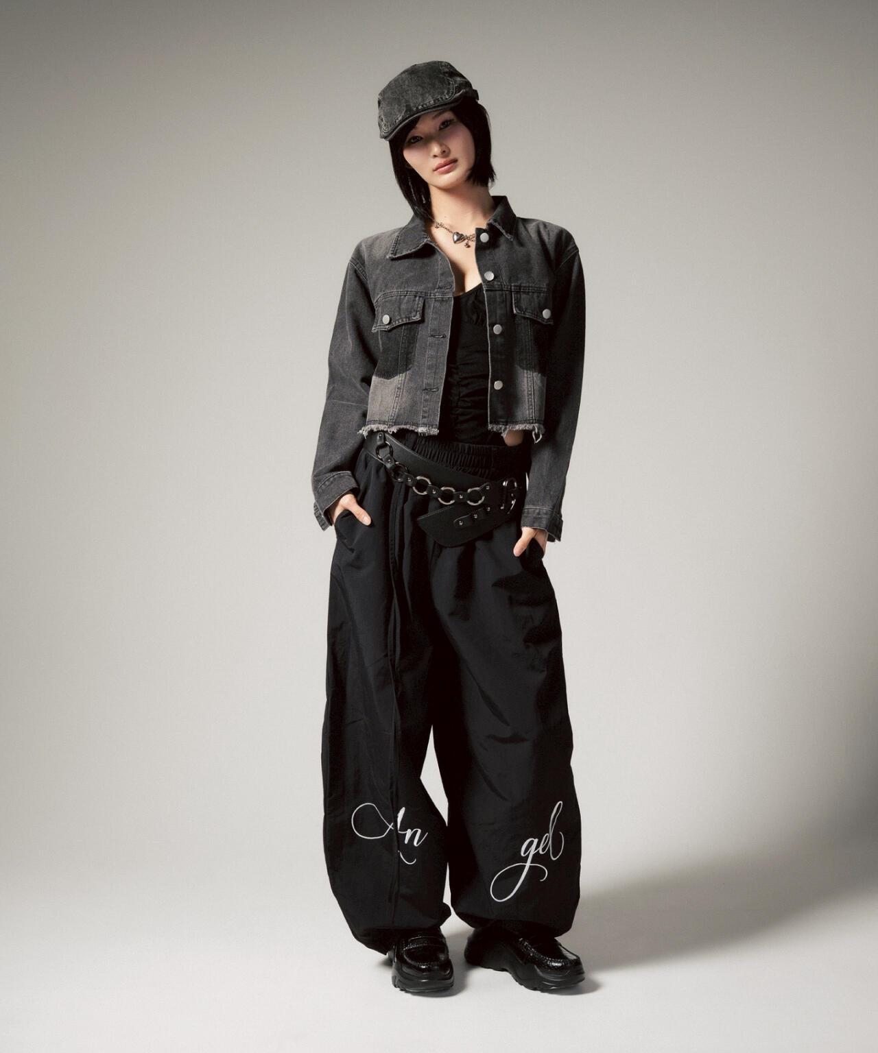 MITSUKI/ミツキ/切りっぱなしクロップドデニムジャケット