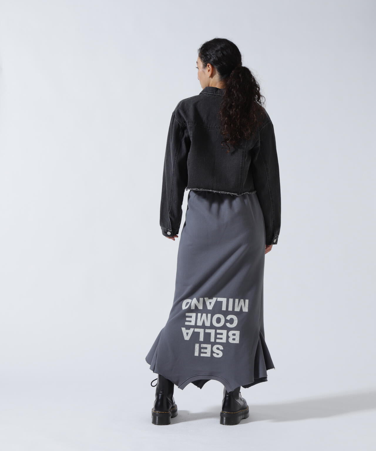 MITSUKI/ミツキ/切りっぱなしクロップドデニムジャケット