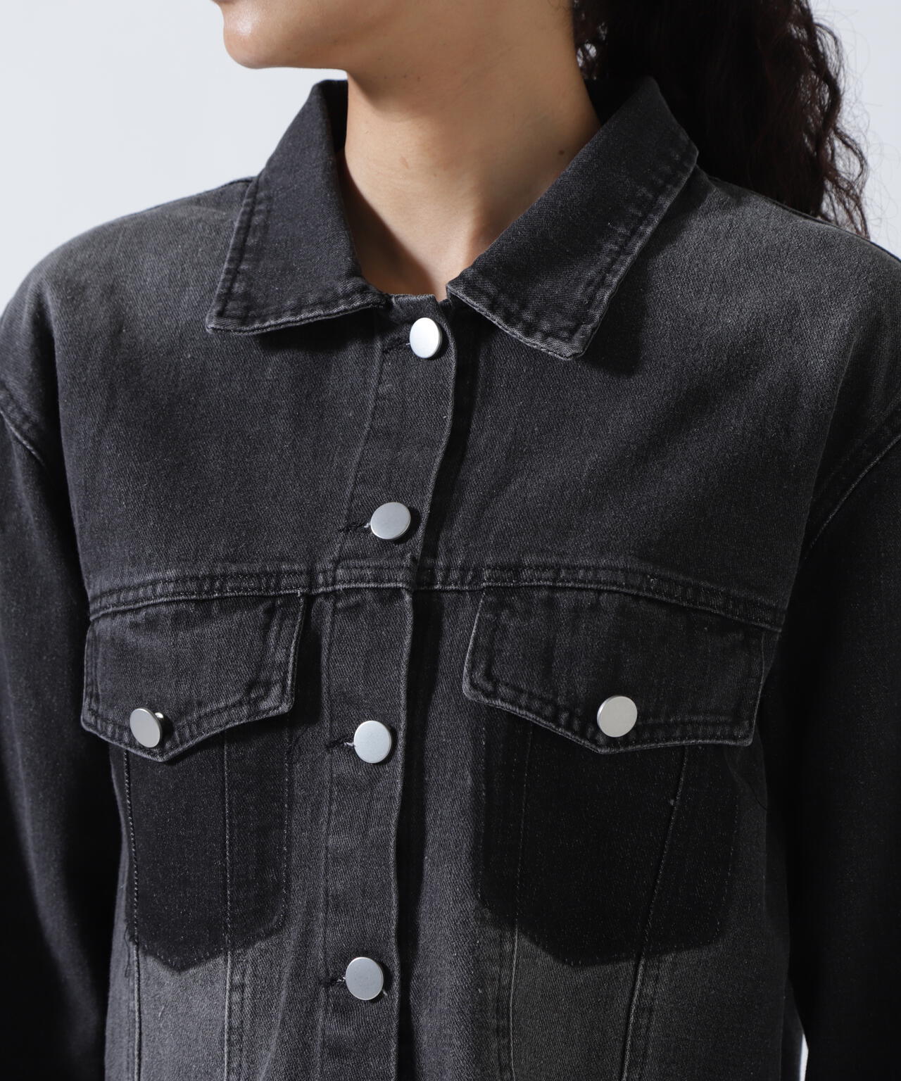 MITSUKI/ミツキ/切りっぱなしクロップドデニムジャケット