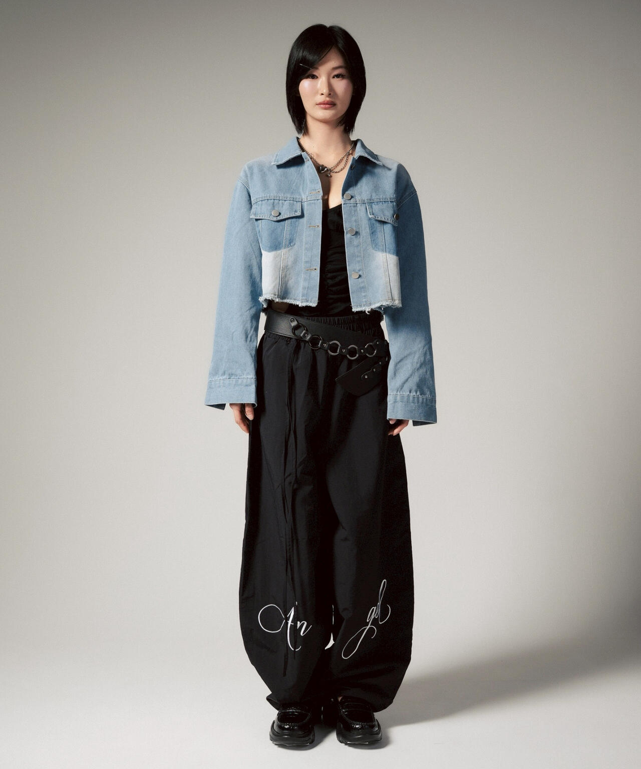 MITSUKI/ミツキ/切りっぱなしクロップドデニムジャケット