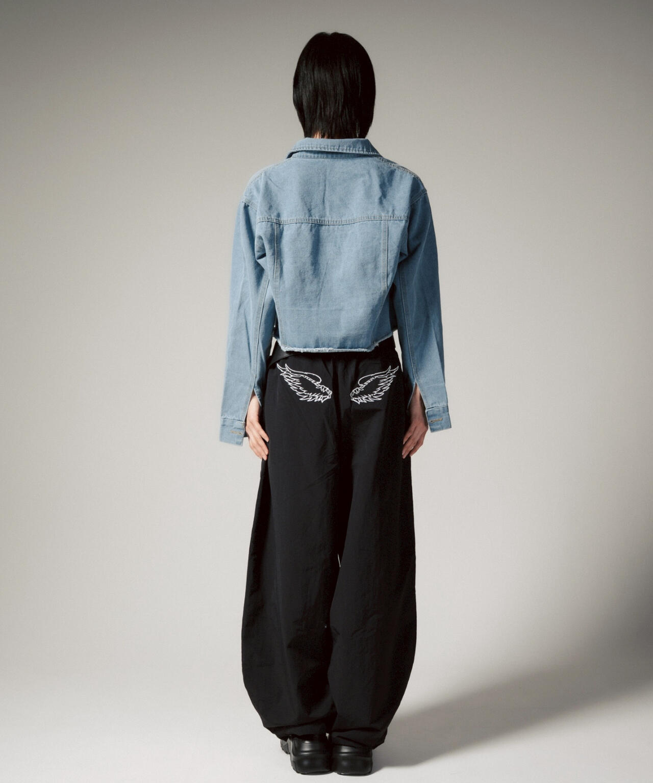 MITSUKI/ミツキ/切りっぱなしクロップドデニムジャケット