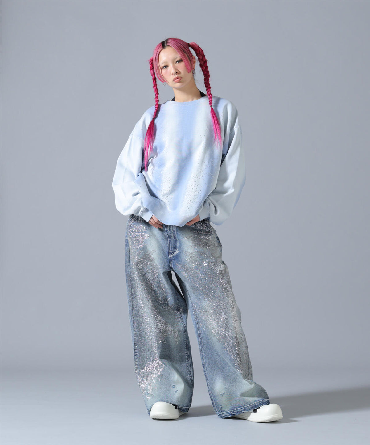 FR(13)NDS/フレンズ/LINE STONE BUGGY DENIM