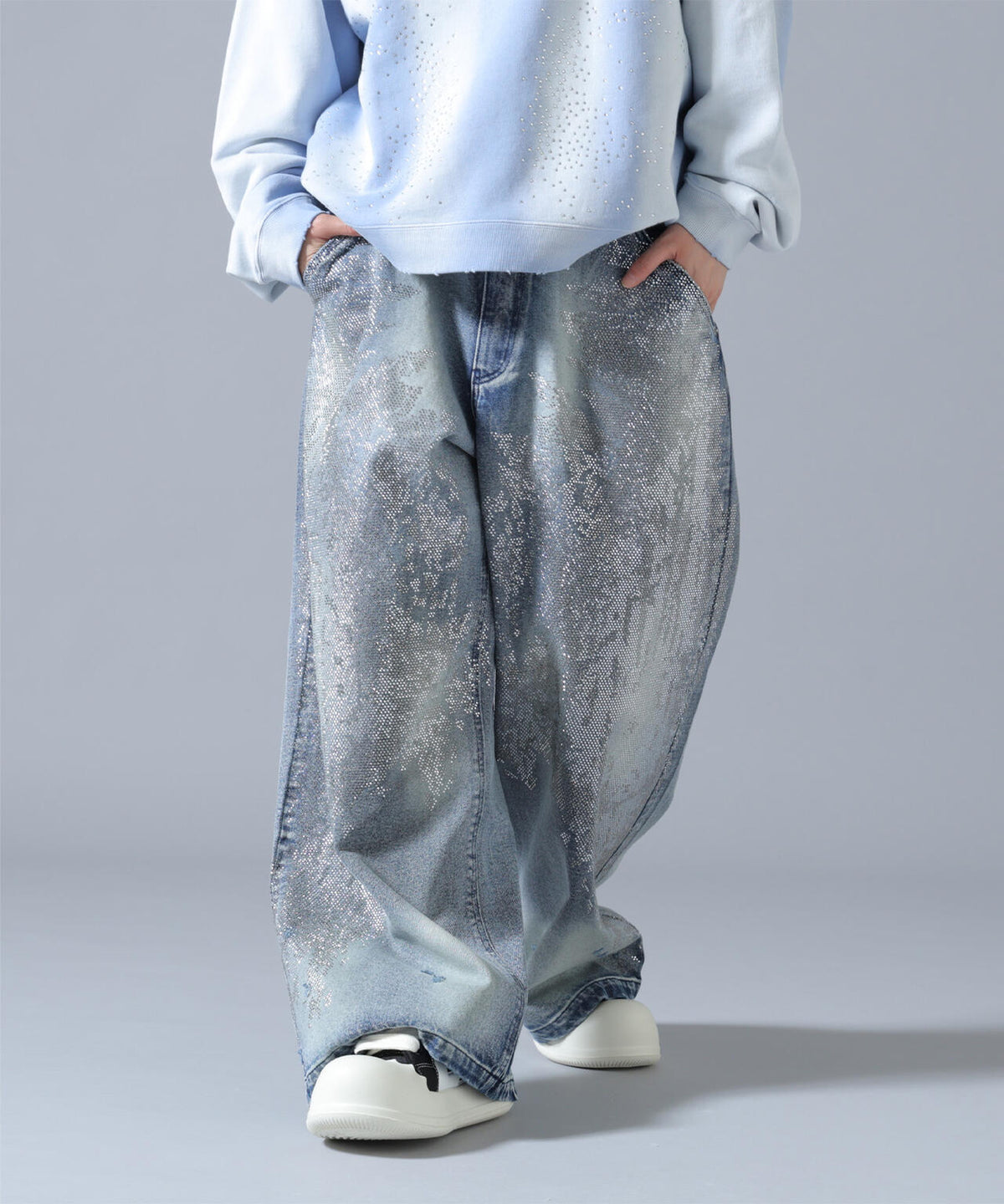 FR(13)NDS/フレンズ/LINE STONE BUGGY DENIM