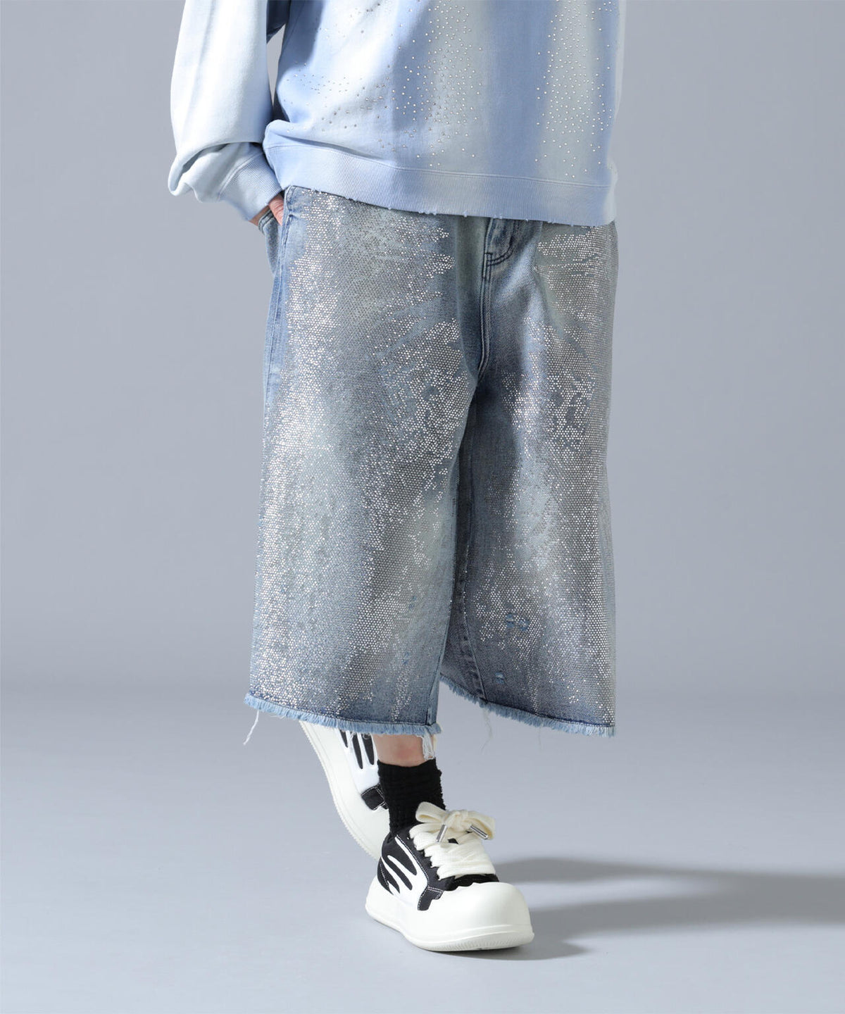 FR(13)NDS/フレンズ/LINE STONE DENIM SHORTS