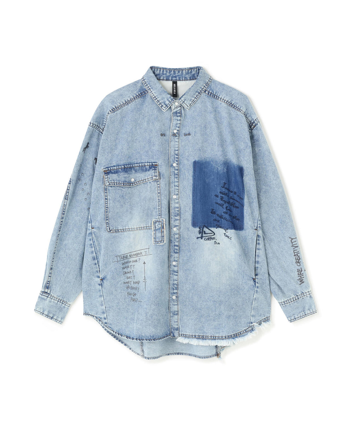 AULA AILA/アウラアイラ/GRAFFITI DENIM SHIRT