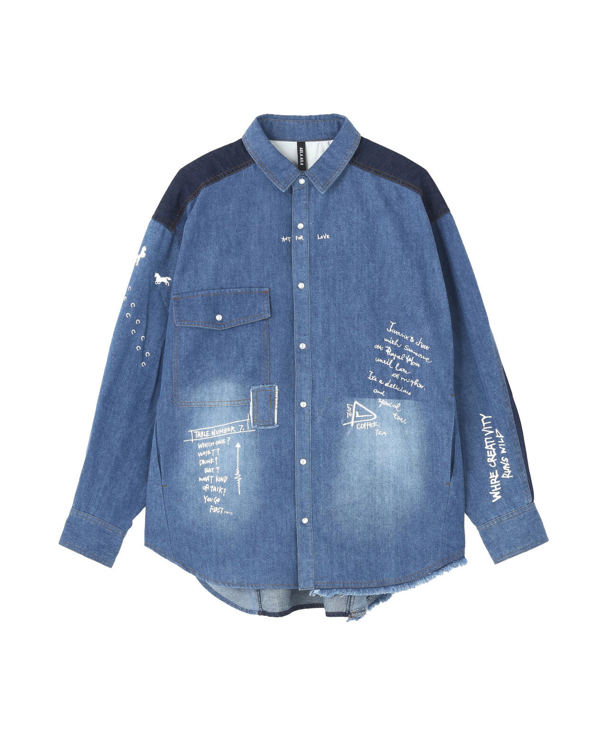 AULA AILA/アウラアイラ/GRAFFITI DENIM SHIRT