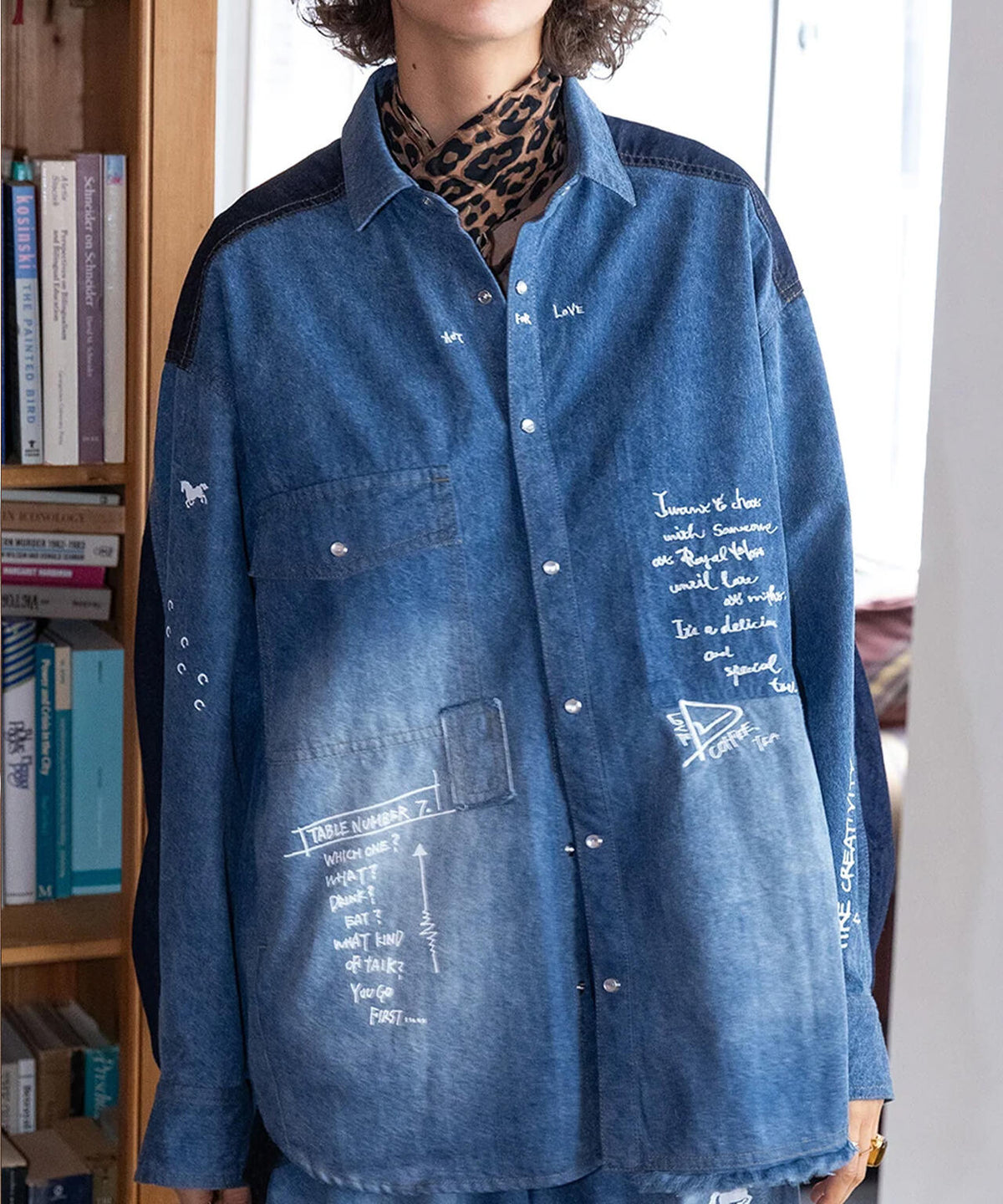 AULA AILA/アウラアイラ/GRAFFITI DENIM SHIRT