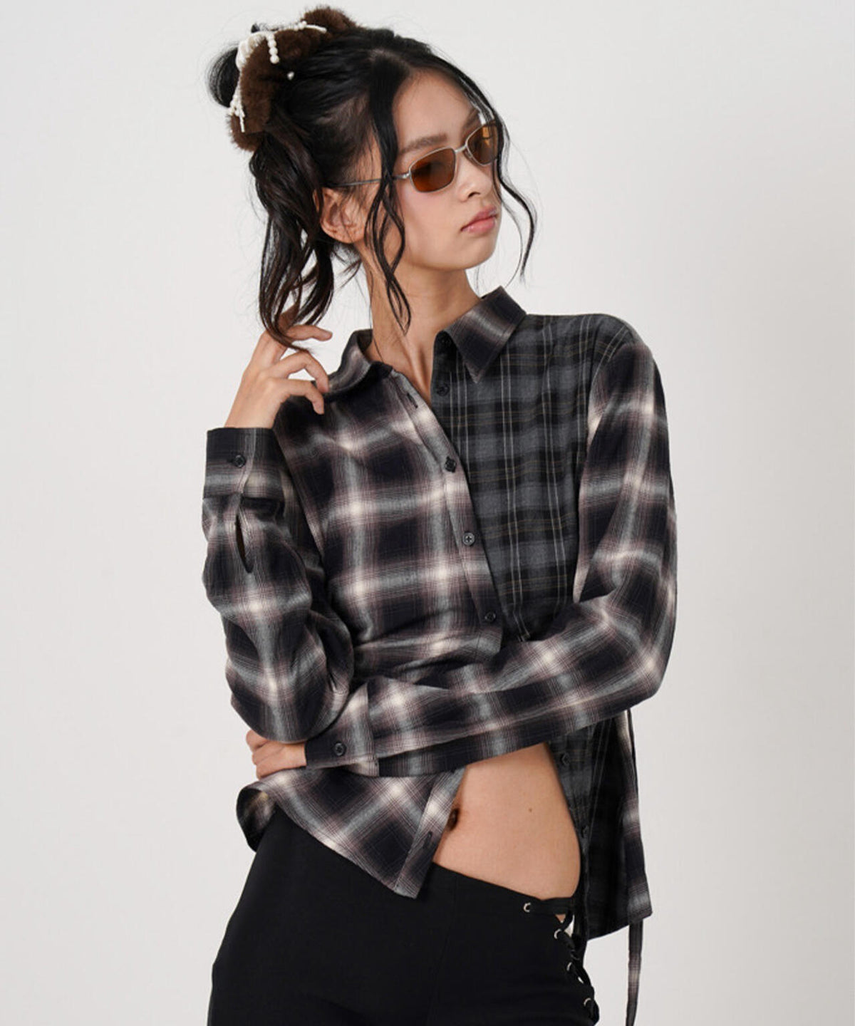 MITSUKI/ミツキ/ASYMMETRY PATTERN SHIRT