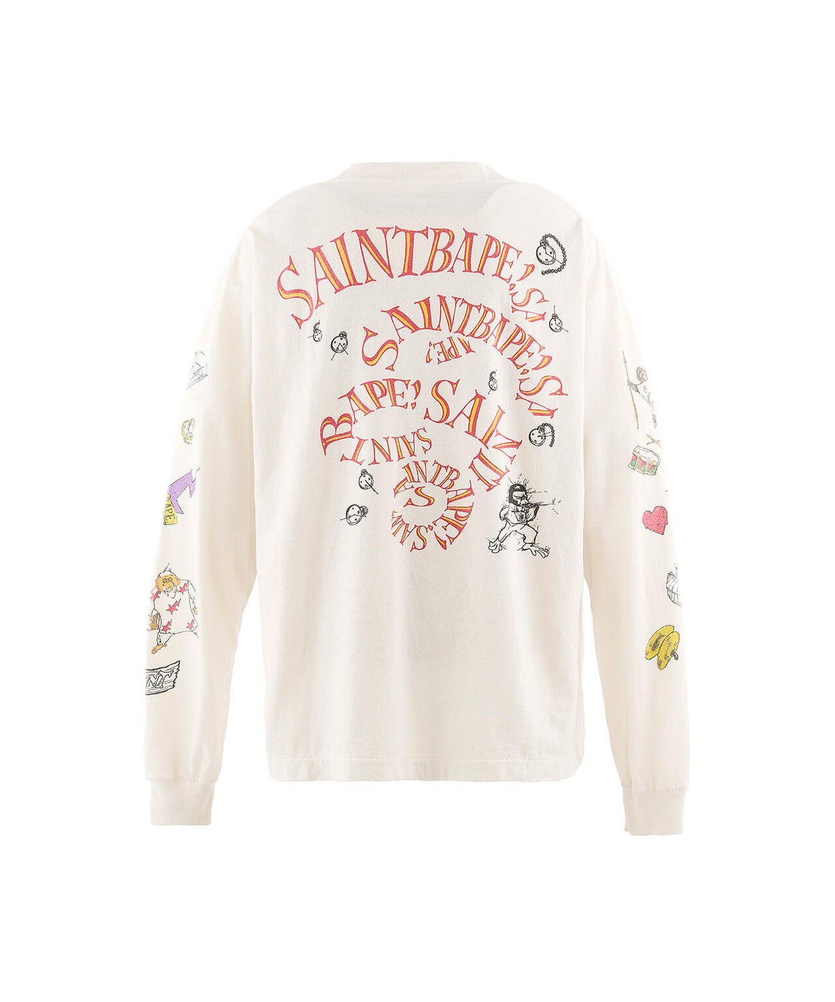 SAINT MICHAEL/セント マイケル/BAPE_LS T-SHIRT/RUNNING/WHITE