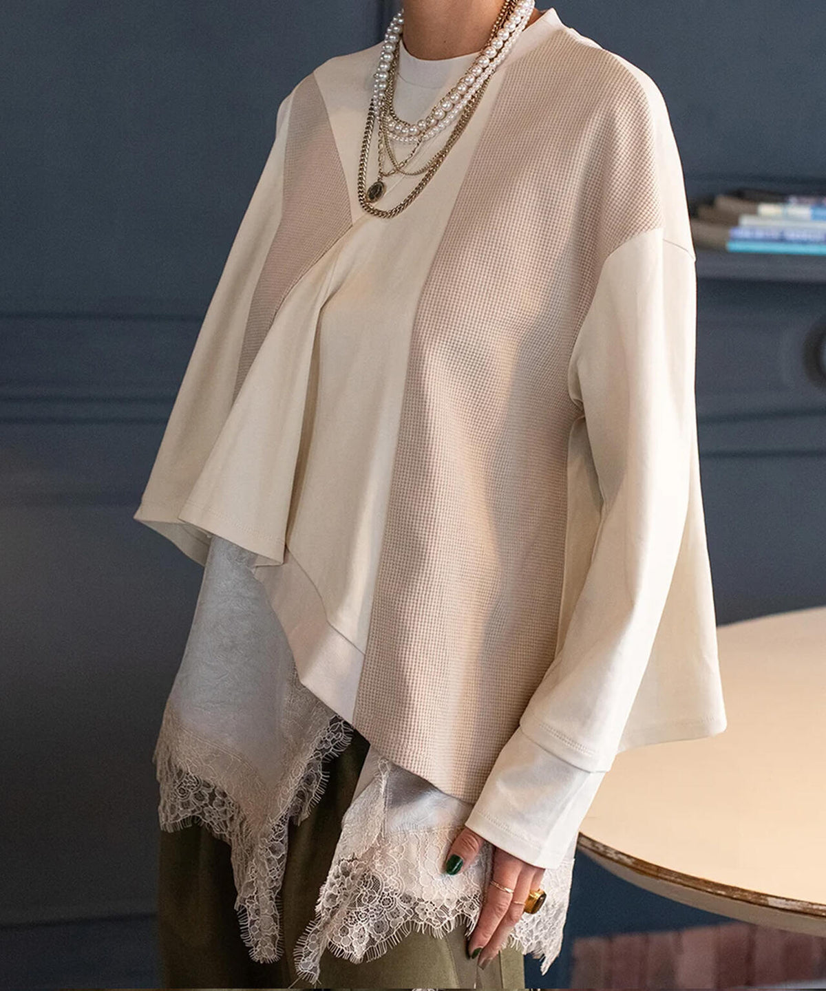 AULA AILA/アウラアイラ/LACE CAMISOLE SET PULLOVER