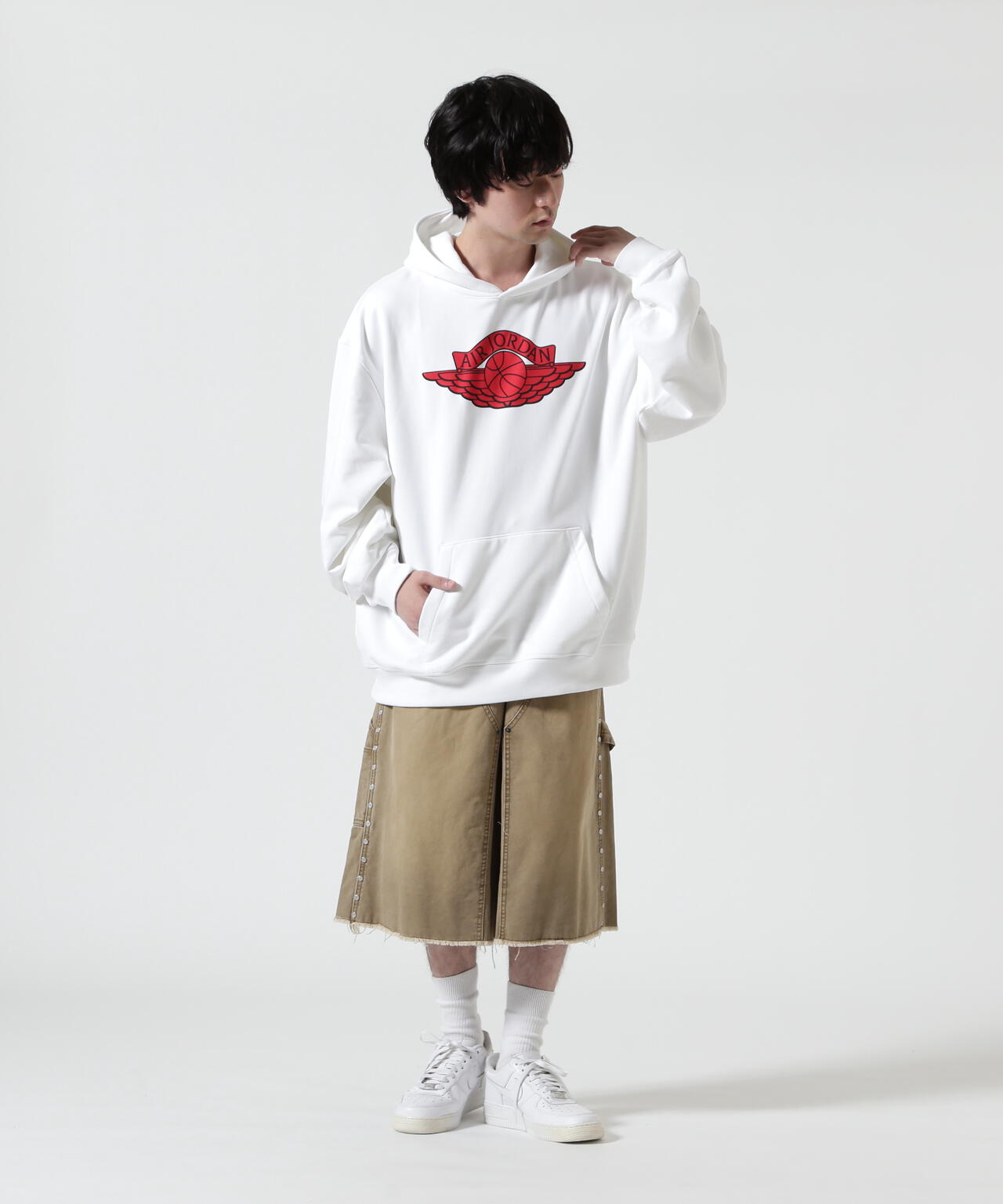 SAINT MICHAEL×JORDAN BRAND/MJ SM FLC HOODIE/WHITE