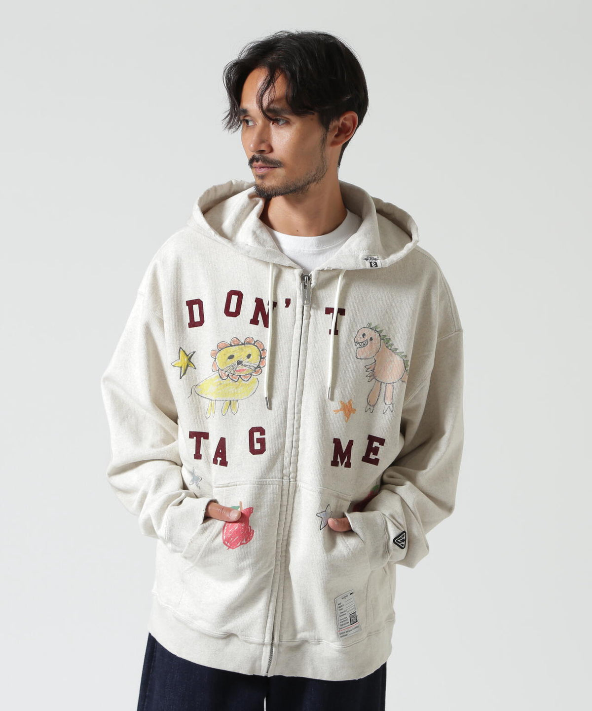 Maison MIHARAYASUHIRO/メゾン ミハラヤスヒロ/KIDS DOODLE PRINTED ZIP-UP HOODIE