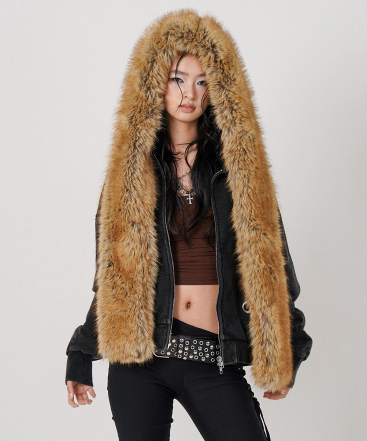 MITSUKI/ミツキ/FAUX MUFFLER HOODIE