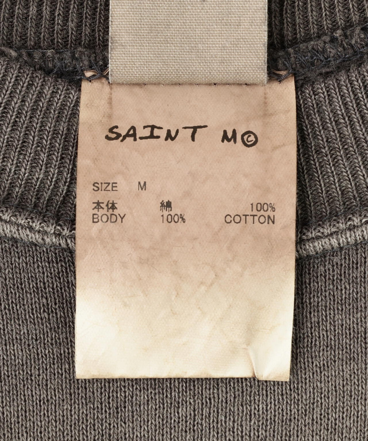 SAINT MICHAEL/セントマイケル/RAGLAN CRW N SWT/HOLY SAINT?/BLACK