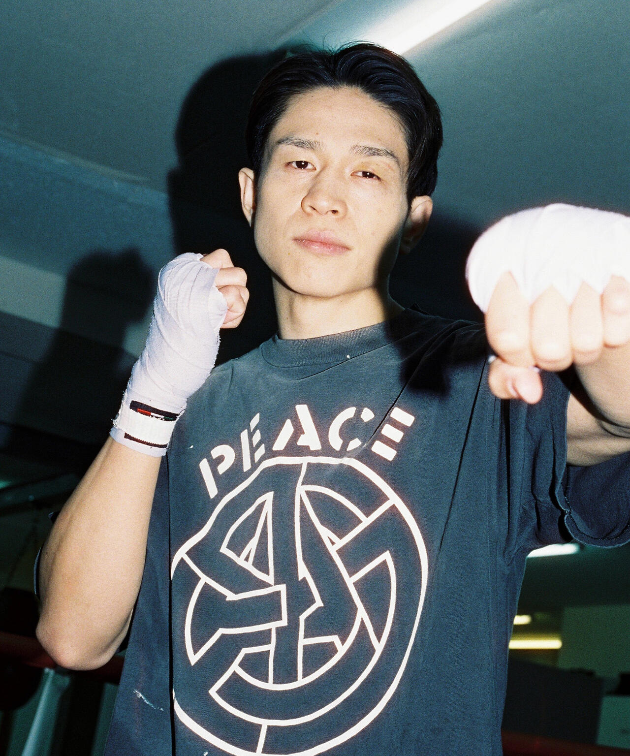 SAINT MICHAEL/セントマイケル/BKM_SS T-SHIRT/PEACE/BLACK