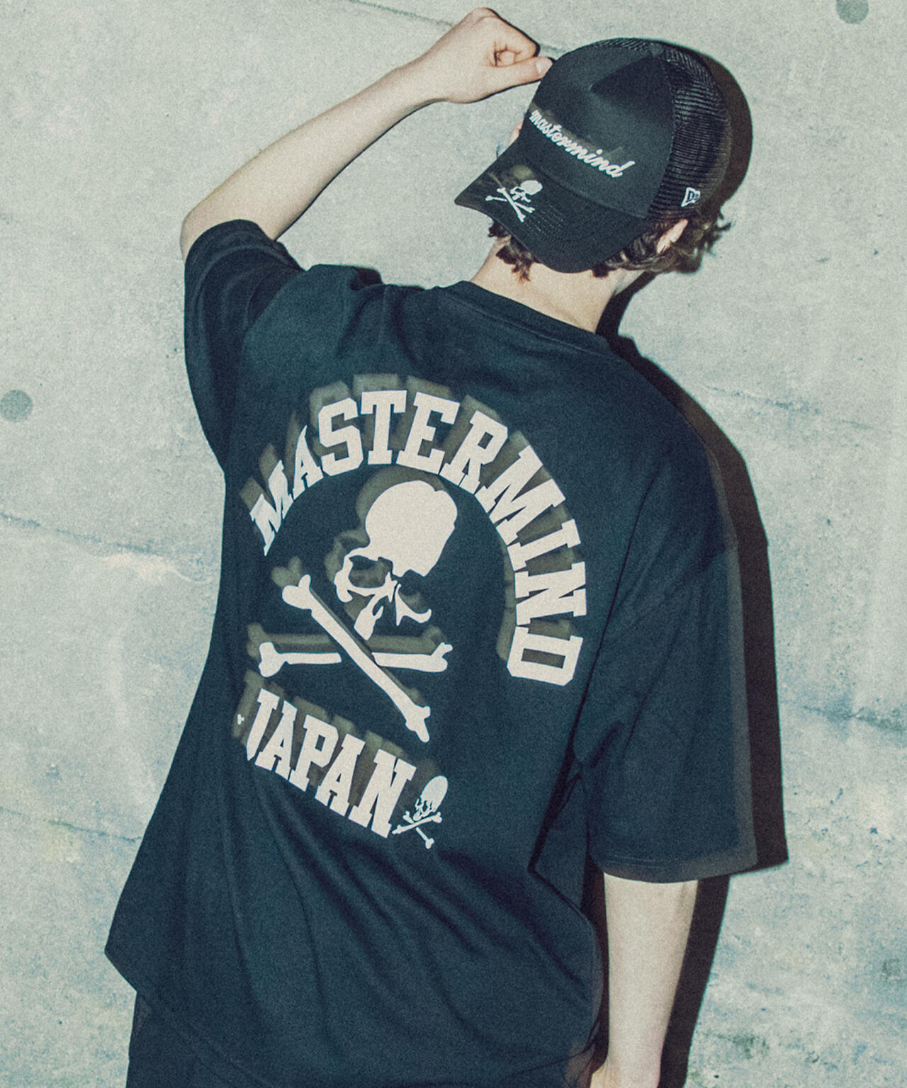mastermind JAPAN×New Era/SS OS PTEE MMJ BACK PRINT BLACK